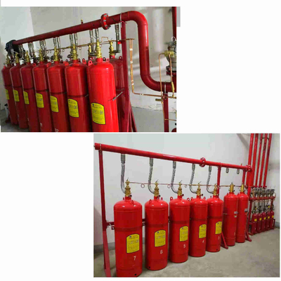 Sistema de red de tuberías rojo FM200 4.2MPa / 5.6MPa Sistema de extinción de incendios de gas mixto